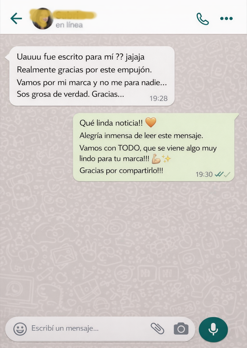 Testimonio WhatsApp